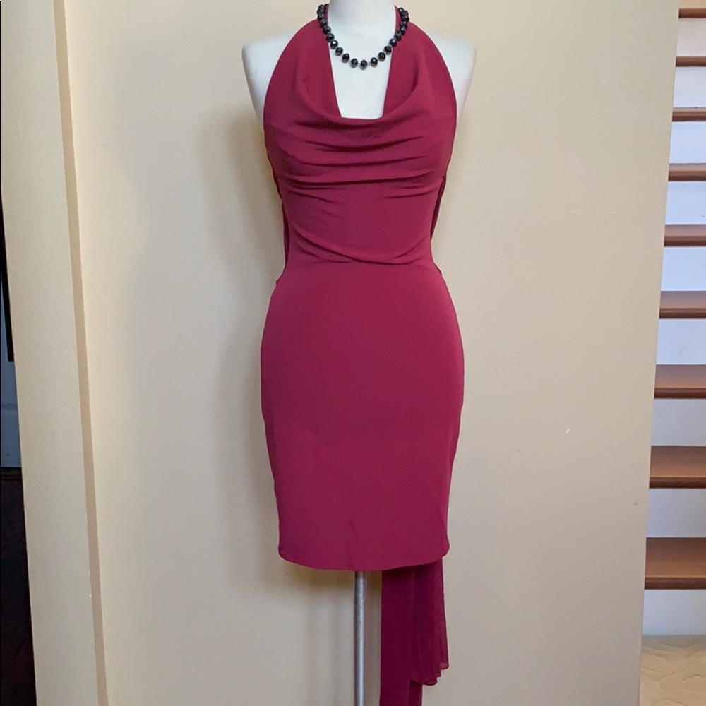 🍒Halston Heritage maroon color mini dress